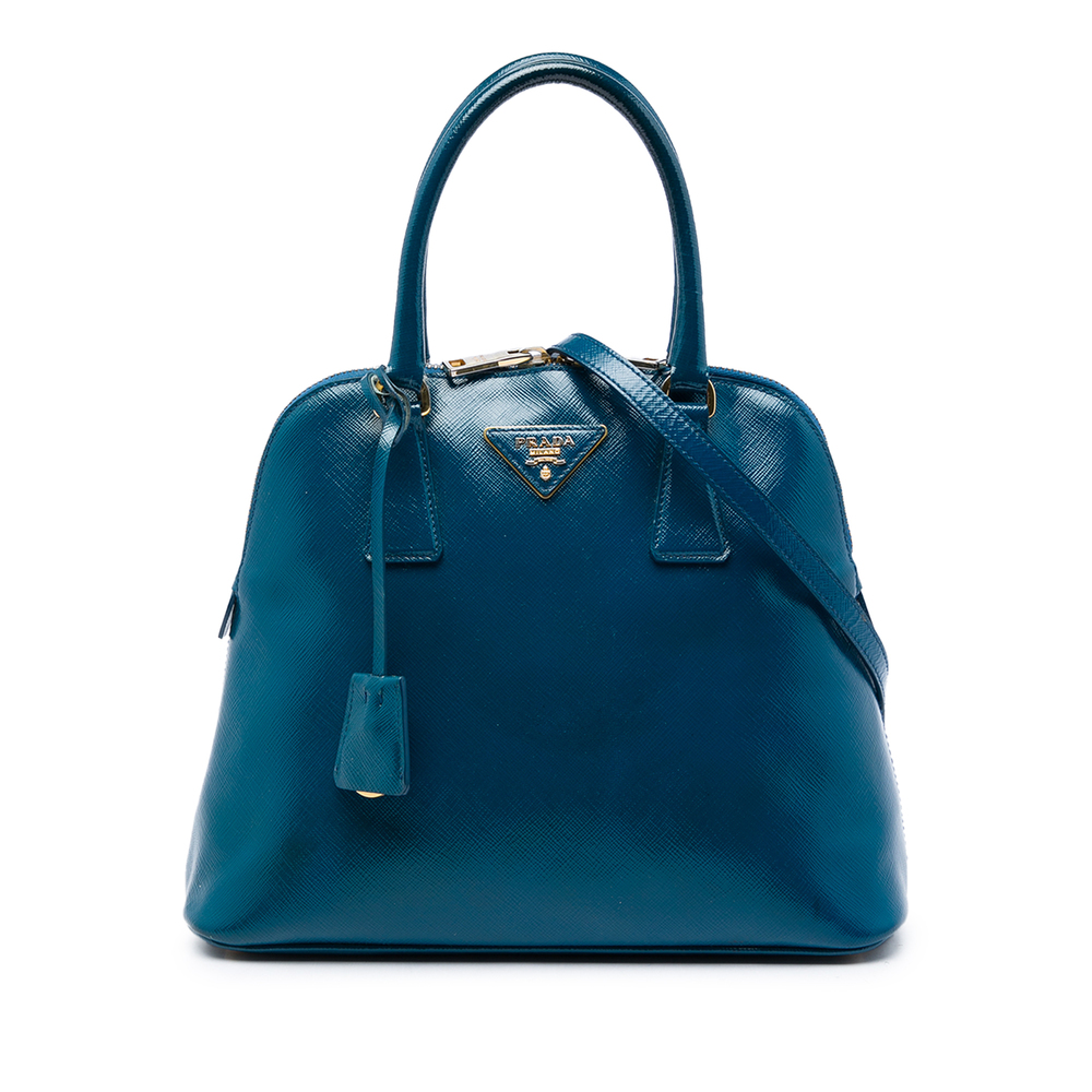 Pre-Loved Prada Saffiano Vernice Dome Satchel